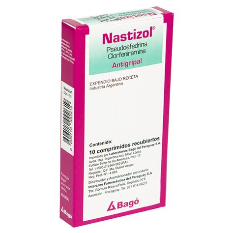 Nastizol Pseudoefedrina Clorfeniramina Caja De 10 Comprimidos Recubiertos Punto Farma
