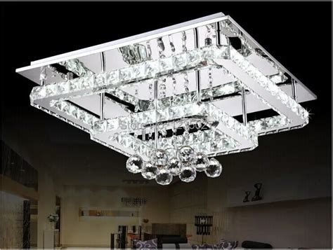 Square Shaped Modern Led Diamond Crystal Ceiling Light Fitting Crystal