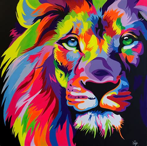 Modèle de conception de logo lion mensonger. My Lion - Dave Baranes artiste peintre , peintre mural ...
