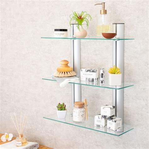 Unlike a cabinet, a bathroom shelf can hold frequently used items out in the open for easy access, and it can also display those items in a way that adds to your decor. Danya B. Bathroom Shelving Unit - Decorative Wall-Mount 3 ...