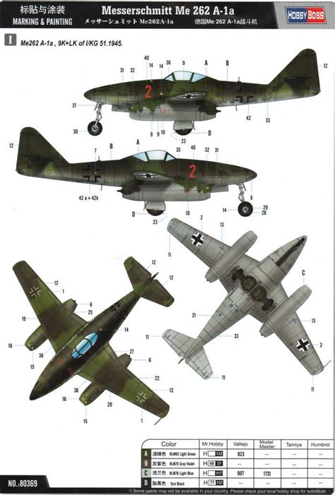 Me 262a Color Profile And Paint Guide Wwii Fighter Planes