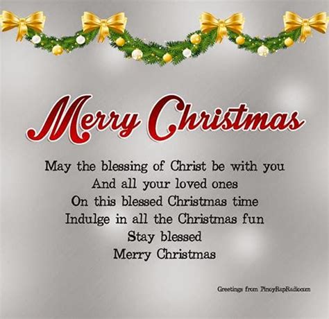 Merry Christmas May The Blessing Of Christ Be With You And All Your
