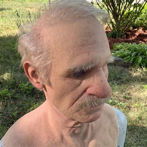 Old Man Mask Realistic Halloween Latex Human Face Mask Party Funny Scary Horrible Mask Latex