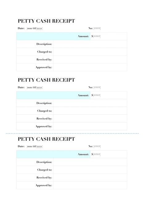 Petty Cash Receipt Template In Word And Pdf Formats