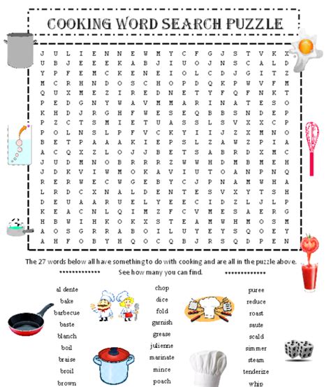Cooking Word Search Puzzle 27 Cooking Terms Made By Teachers