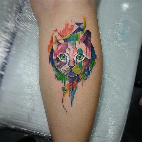 Technicolor Kitten 20 Watercolour Tattoo Ideas That Youll Want Inked