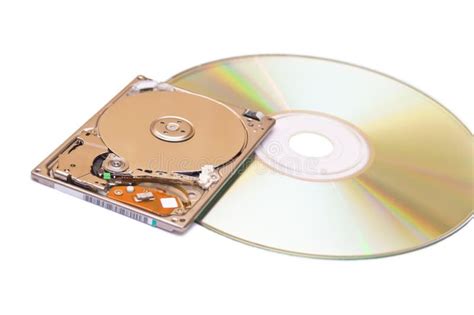 Hard Disk Drive And Compact Dics Isolated On White Stock Photo Image