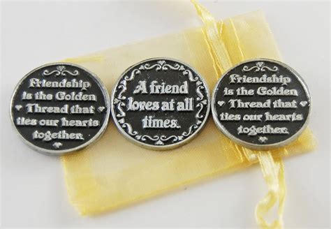 Set Of 3 Friendship Pocket Tokens With Organza Bag Etsy