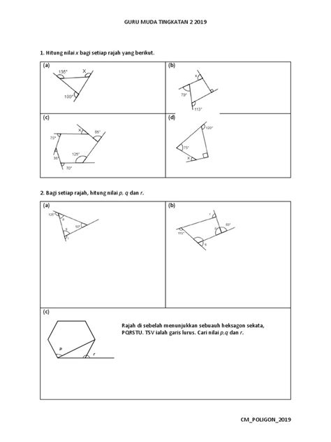 Latihan Matematik Tingkatan 2 Kssm Poligon