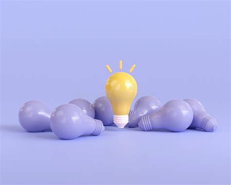 3d Outstanding Light Bulb Different Purple Light Bulbs Creative