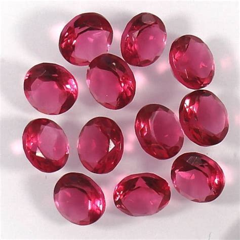 Synthetic Ruby 6mm Faceted Round Gemstone Lot Of 12 Pcs Lab Etsy