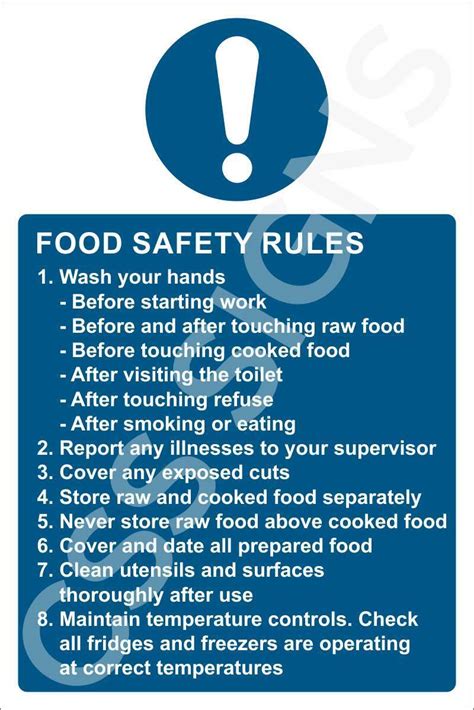 Food Safety Rules Sign Sign Shop Ireland Css Signs
