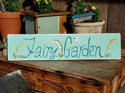 wood garden signs rustic home decor fairy garden decor outdoor garden sign personalized garden