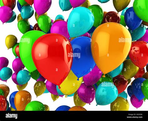Abstract 3d Illustration Of Colorful Party Balloons Background Stock