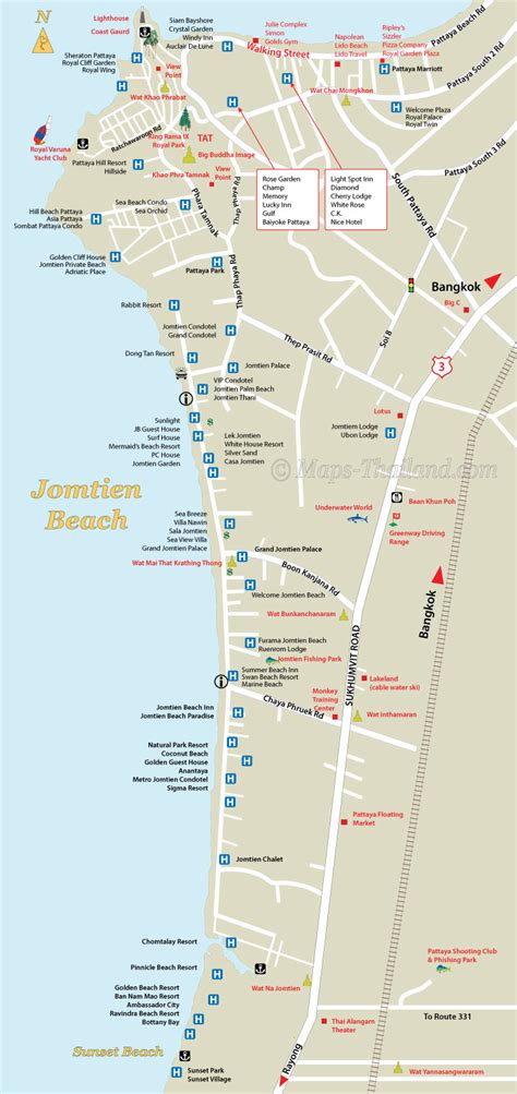 Map Of Jomtien Beach Thailand