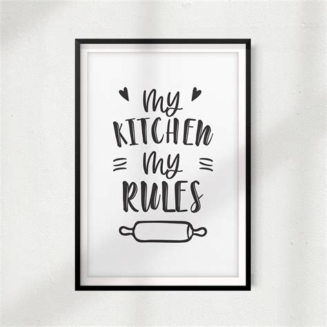 My Kitchen My Rules 8 X 10 Unframed Print Home Décor Kitchen Quote