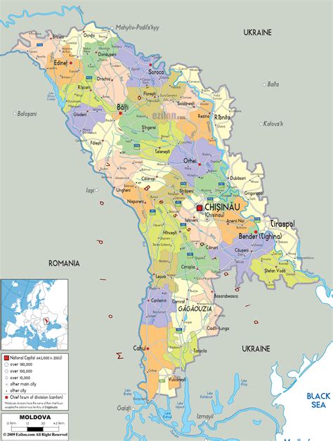 Moldova Political Map Moldova Mappery