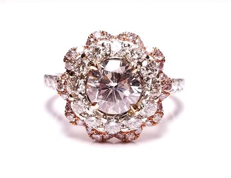 2 35ct Natural Fancy Light Pink Diamond Engagement Ring Gia 18k White Gold Round Talore Diamonds