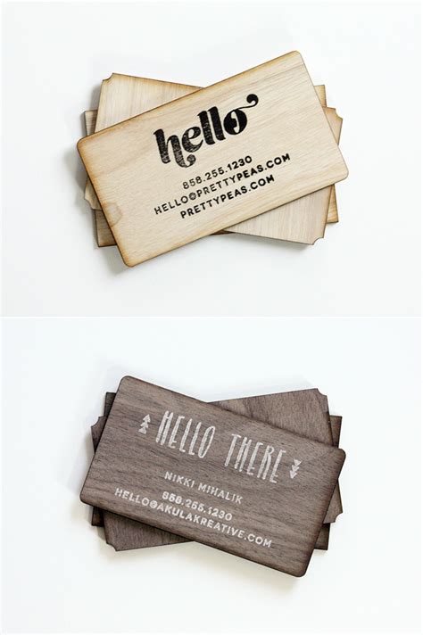 Diy Stamped Wood Business Cards Packaging — Creative Brands For