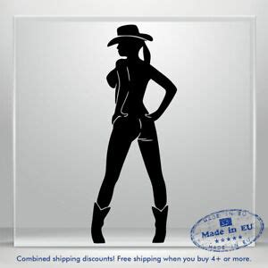 Sexy Cowgirl Decal Adult Woman Pinup Car Bumper Window Vinyl Sticker