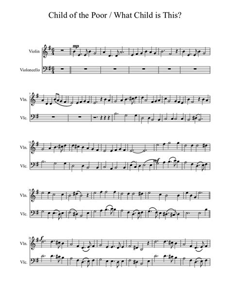 Child Of The Poor What Child Is This Sheet Music For Violin Solo