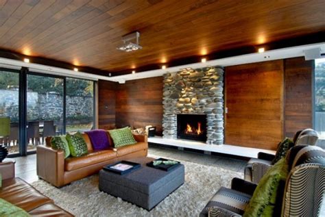Stone Wall Design For Living Room