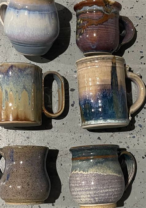 Mix And Match Set Of Gorgeous Purple Hued Studio Pottery Mugs Etsy