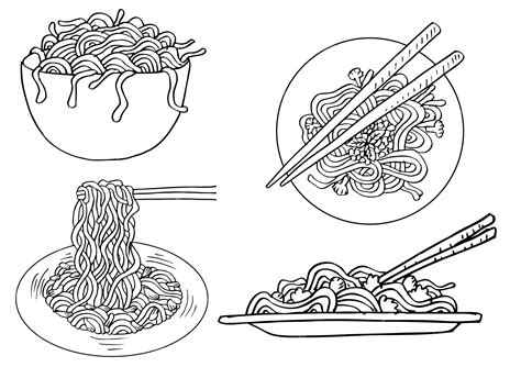 Premium Vector Set Of Doodle Noodle