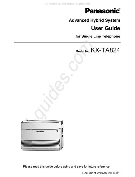 Panasonic Kx Ta824 User Manual Pdf Download Manualslib