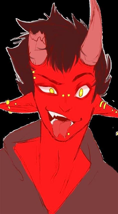 Freetoeditanime Otaku Animeboy Demon Evil Satan Red Horns Brown Hoodie Pircings