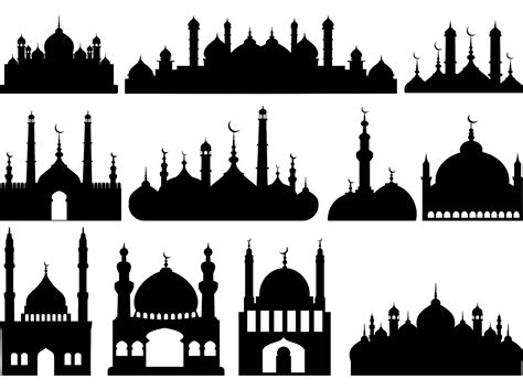 Download Kumpulan Vector Siluet Masjid PNG, CDR | DODO GRAFIS
