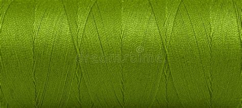 Texture Of Threads In A Spool Of Green Color On A White Background