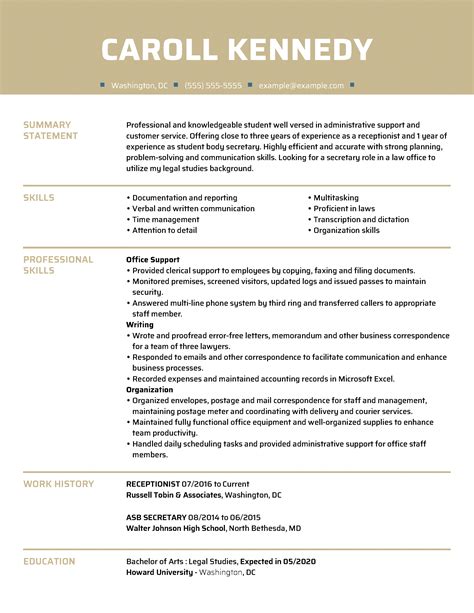 Writing a professional resume is a very important step in your job hunt. Secretary Resume Example in 2020 | MyPerfectResume