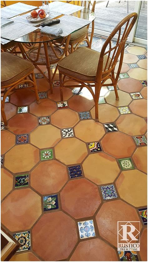 The mexican saltillo floor tile is of exceptional rustic beauty. handmade mexican tile | Patio flooring, Mexican tile floor ...