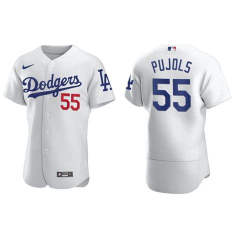 Mens Los Angeles Dodgers Albert Pujols White Authentic Home Jersey