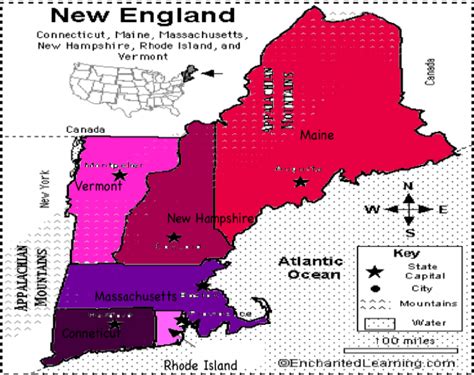 Map Of New England States And Their Capitals Printable Map