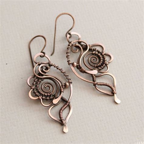 Copper Wire Wire Work Jewelry Wire Wrapped Earrings Beads And Wire