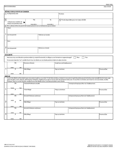 Forme Imm5257 Fill Out Sign Online And Download Fillable Pdf Canada