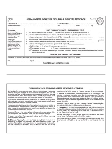 Massachusetts M 4 Fill Out And Sign Online Dochub