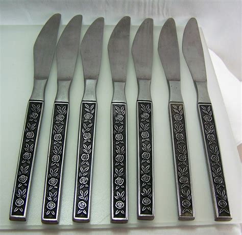 Vintage Interpur Japan Stainless Steel Flatware Mexicaly Rose Etsy