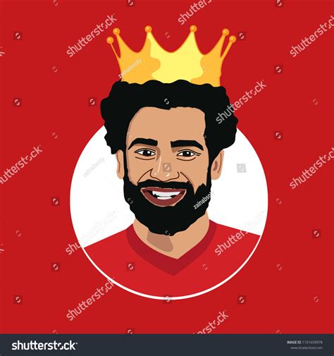 Mohamed Salah Egyptian King Football Soccer Stock Vector Royalty Free
