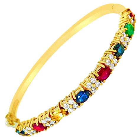 Tutti Frutti Bracelet Rubies Sapphires Emeralds Diamonds 18 Karat Gold