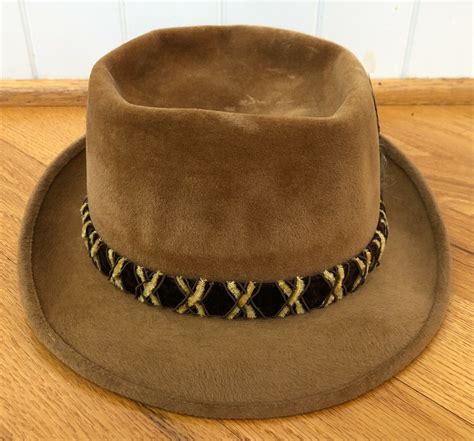 Vintage Stetson Sovereign Fedora Hat Mens Size 7 Long Oval Felt Fur