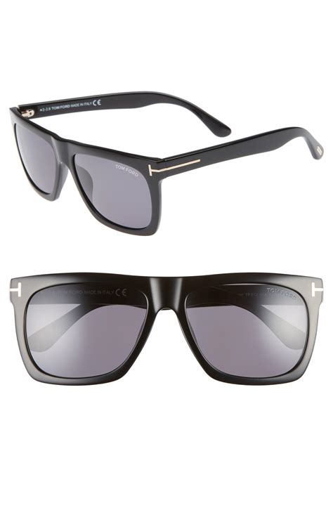 Tom Ford Morgan 57mm Sunglasses Shiny Black Smoke For Men Save 4 Lyst