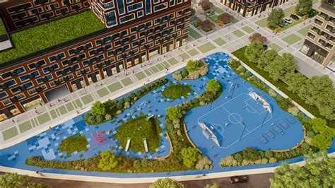 Visualization Of Landscaping For A Residential Complex On Behance