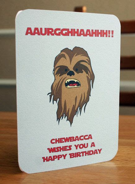 Star Wars Printable Birthday Card Chewbacca By Elletoppdesignworks 2