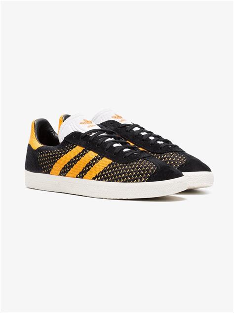 Lyst Adidas Black And Yellow Gazelle Primeknit Sneakers In Black For Men