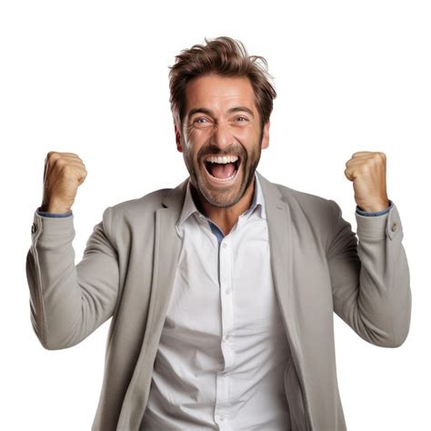 Premium Ai Image Excited Young Business Man Celebrating Success