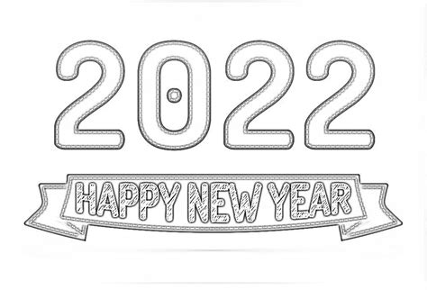 Happy New Year 2022 Coloring Pages - Free Printable Coloring Pages for Kids