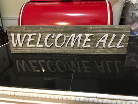 Custom Laser Cut Rustic Wood Welcome Sign With Acrylic Inlay Etsy